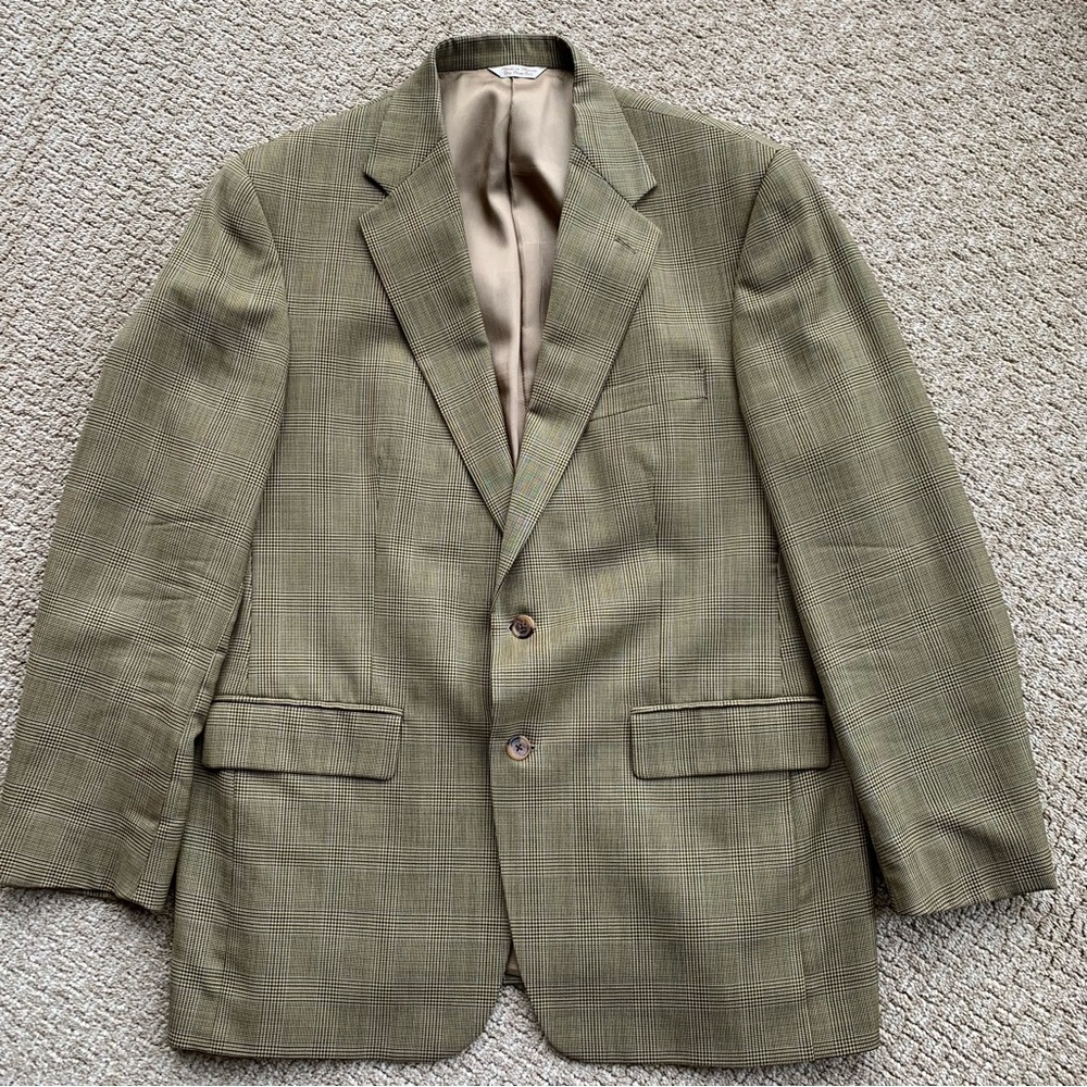 Bill Blass Men’s Blazer 42R Tan/Black/Blue